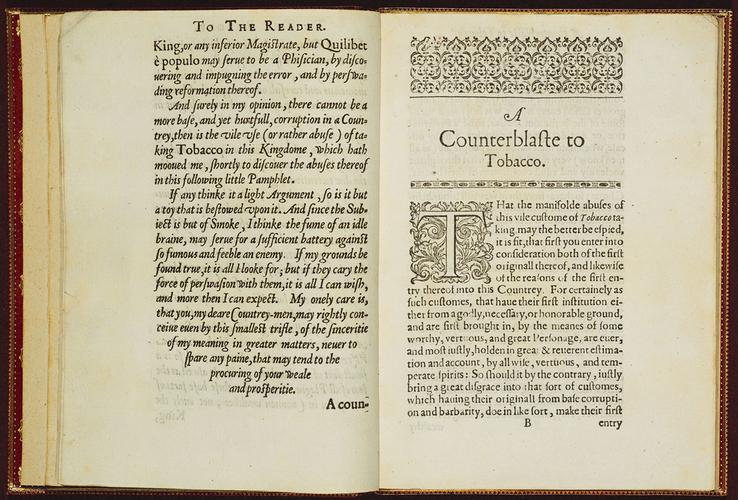 JAMES I, KING OF GREAT BRITAIN A counterblaste to tobacco