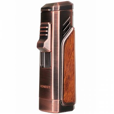 Зажигалка Honest, тройное пламя, бронза 784-Bronze