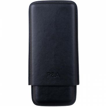 Чехол P&A на 3 сигары, кожа T1348-Black