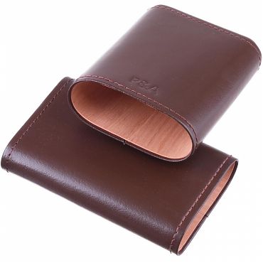 Чехол P&A на 4 сигары Робусто, кожа и кедр S202-Brown
