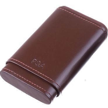 Чехол P&A на 4 сигары Робусто, кожа и кедр S202-Brown