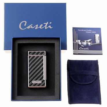 Зажигалка Caseti турбо, карбон СА437-4