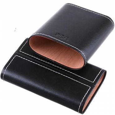 Чехол P&A на 4 сигары Робусто, кожа и кедр S202-Black